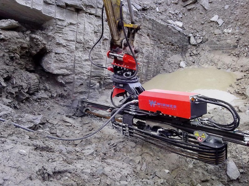 Equipos de perforación en tierras uso con excavadoras demolición y construcción