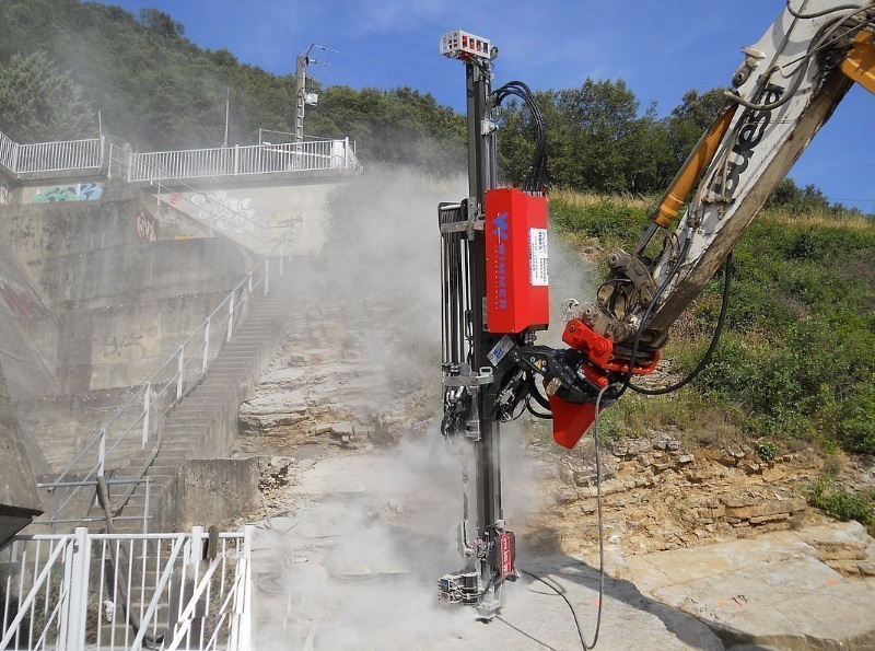 Equipos de perforación en tierras uso con excavadoras demolición y construcción